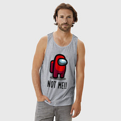 Майка мужская хлопок Among Us, Not Me!, цвет: меланж — фото 2