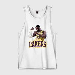 Майка мужская хлопок LeBron - Lakers, цвет: белый