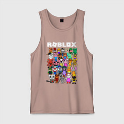 Майка мужская хлопок ROBLOX PIGGY, цвет: пыльно-розовый