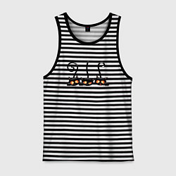 Майка мужская хлопок Котики, цвет: черная тельняшка