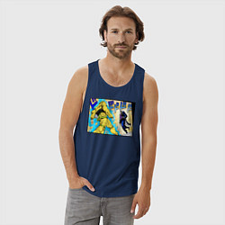 Майка мужская хлопок Дио идет на забив, цвет: тёмно-синий — фото 2