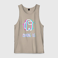 Майка мужская хлопок Among us, цвет: миндальный