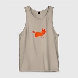Майка мужская хлопок Рыжая лисичка, цвет: миндальный