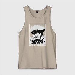 Майка мужская хлопок Увидимся, космический ковбой, цвет: миндальный