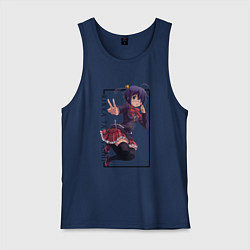 Майка мужская хлопок Рикка Таканаси Чудачества любви не помеха!, цвет: тёмно-синий