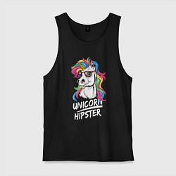 Майка мужская хлопок Unicorn hipster, цвет: черный