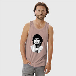 Майка мужская хлопок Диего Марадона, цвет: пыльно-розовый — фото 2