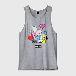 Майка мужская хлопок BT21, цвет: меланж