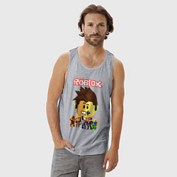 Майка мужская хлопок ROBLOX, цвет: меланж — фото 2