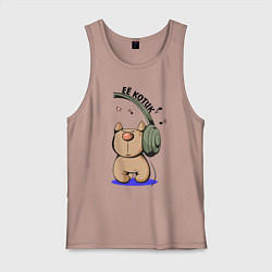 Майка мужская хлопок ЕЁ КОТИК ПАРНЫЕ, цвет: пыльно-розовый