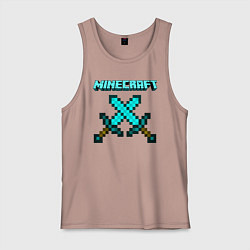 Майка мужская хлопок Minecraft, цвет: пыльно-розовый