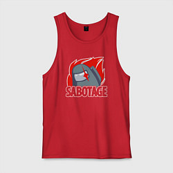 Майка мужская хлопок Among Us sabotage амонг ас саботаж, цвет: красный