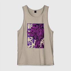 Майка мужская хлопок Evangelion Eva-01, цвет: миндальный