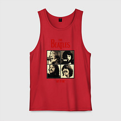 Майка мужская хлопок The Beatles LET IT BE, цвет: красный