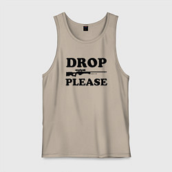 Майка мужская хлопок Drop Please, цвет: миндальный