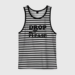 Майка мужская хлопок Drop Please, цвет: черная тельняшка