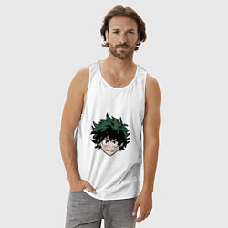 Майка мужская хлопок Izuku Midoriya, цвет: белый — фото 2