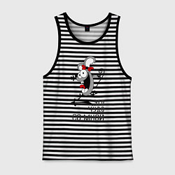 Майка мужская хлопок Крэзи, цвет: черная тельняшка