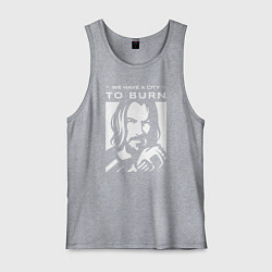 Майка мужская хлопок WE HAVE A CITY TO BURN, цвет: меланж
