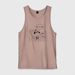 Майка мужская хлопок This is Fine, цвет: пыльно-розовый