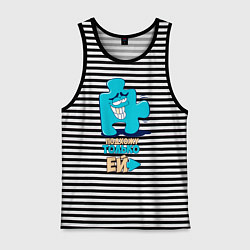 Майка мужская хлопок Её, цвет: черная тельняшка