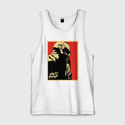 Майка мужская хлопок Daft Punk, цвет: белый