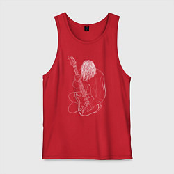 Майка мужская хлопок Курт Кобейн Арт 05, цвет: красный