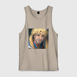 Майка мужская хлопок Сейлор Мун, цвет: миндальный