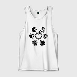 Майка мужская хлопок 7 СМЕРТНЫХ ГРЕХОВ SEVEN DEADLY SINS Z, цвет: белый