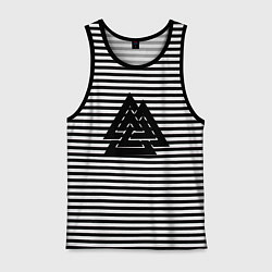 Майка мужская хлопок Валькнут Valknut Z, цвет: черная тельняшка