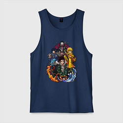 Майка мужская хлопок КЛИНОК, РАССЕКАЮЩИЙ ДЕМОНОВ, цвет: тёмно-синий