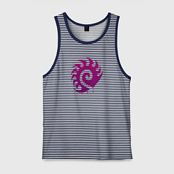 Майка мужская хлопок Zerg logo Purple, цвет: синяя тельняшка