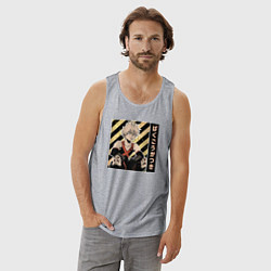 Майка мужская хлопок Моя геройская академия Бакуго, цвет: меланж — фото 2