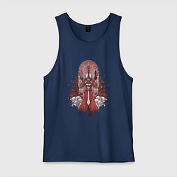 Майка мужская хлопок Данте в розах, цвет: тёмно-синий