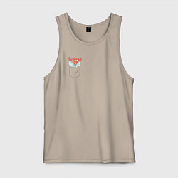 Майка мужская хлопок Zoidberg карман, цвет: миндальный