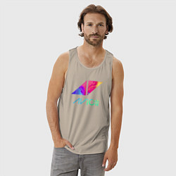 Майка мужская хлопок AVICII RAIBOW, цвет: миндальный — фото 2