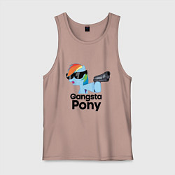 Майка мужская хлопок Gangsta pony, цвет: пыльно-розовый