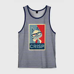 Майка мужская хлопок Crisp, цвет: синяя тельняшка