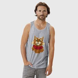 Майка мужская хлопок Рыжий Кот, цвет: меланж — фото 2