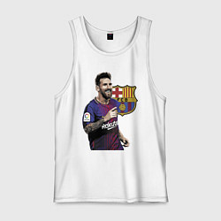Майка мужская хлопок Lionel Messi Barcelona Argentina, цвет: белый