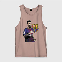 Майка мужская хлопок Lionel Messi Barcelona Argentina, цвет: пыльно-розовый