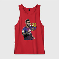 Майка мужская хлопок Lionel Messi Barcelona Argentina, цвет: красный