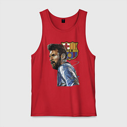 Майка мужская хлопок Lionel Messi Barcelona Argentina Striker, цвет: красный