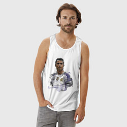 Майка мужская хлопок Cristiano Ronaldo Manchester United Portugal, цвет: белый — фото 2