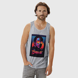 Майка мужская хлопок Драйв фильм, цвет: меланж — фото 2