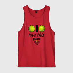 Майка мужская хлопок Я люблю теннис, цвет: красный