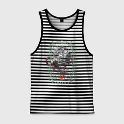 Майка мужская хлопок ПУДЖ ДОТА 2 PUDGE DOTA 2, цвет: черная тельняшка