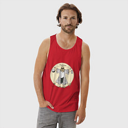 Майка мужская хлопок DUDEISM Большой Лебовский, цвет: красный — фото 2