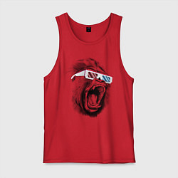 Майка мужская хлопок Дикая горилла, цвет: красный