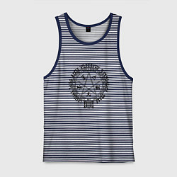 Майка мужская хлопок Hellsing Pentagram, цвет: синяя тельняшка